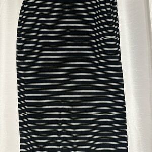 WHBM Black and White Striped Skirt